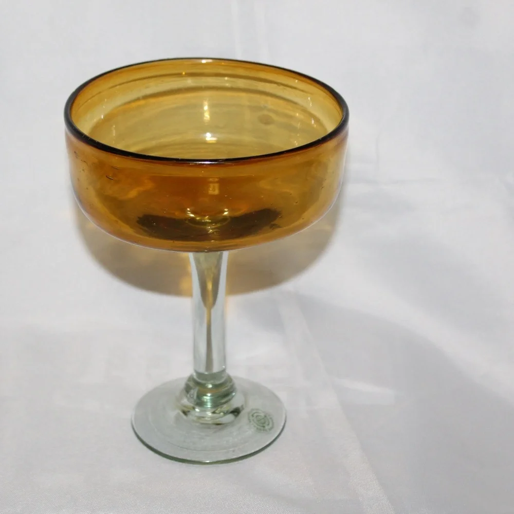 West Elm Amber Stem Glassware. Set of 4